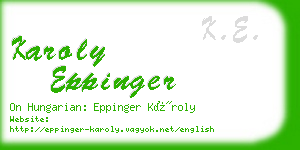 karoly eppinger business card
